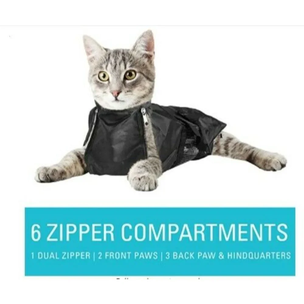 Cat Nail Clipping Cleaning Grooming Restraint Bag for Bathing and Nail Trimming